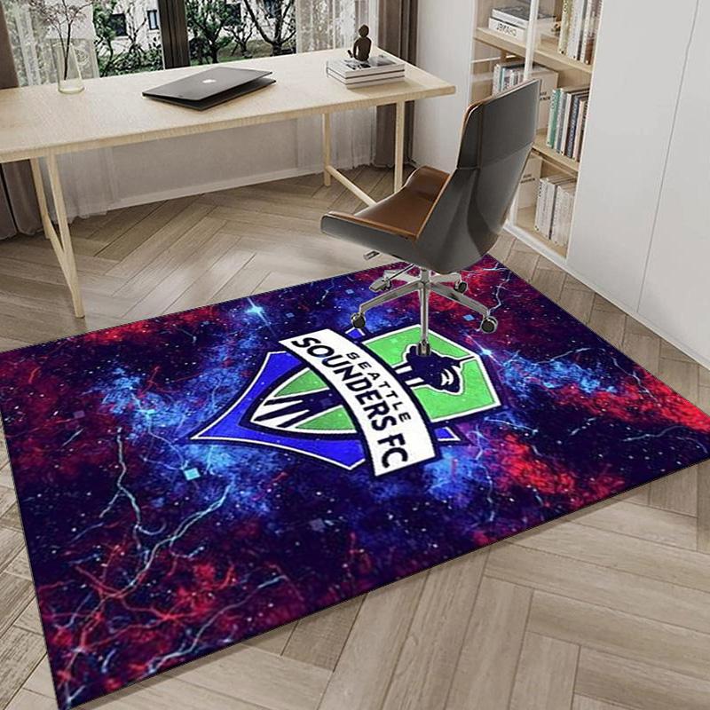 Sea-ttle Fc Logo Printed Area Rug for Office, Chair Rug, Decorative Carpet Floor Mat, Large Size Fan gifts Christmas gifts