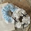 Hair Tie Dot Print Lace Splicing Bowknot Decor Hair Band High Elasticity Soft Fabric Ponytail Holder Hair Accessory