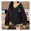 NaVaVa Women 2 In 1 Cherry V Neck Long sleeVe Sweatshirt Nt1326