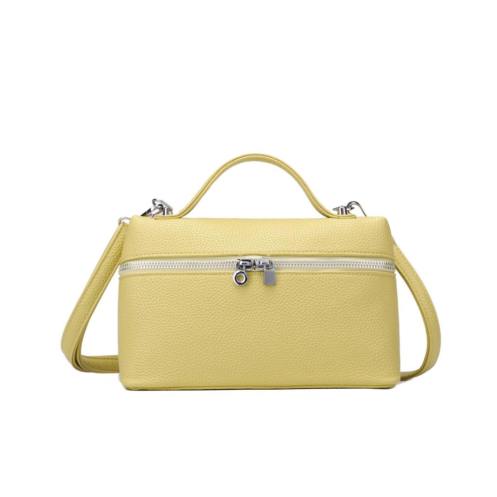 2026 New Women's Bag Fashionable, Fresh, Minimalist Solid Color Textured Single Shoulder Crossbody Handbag Small Square Bag