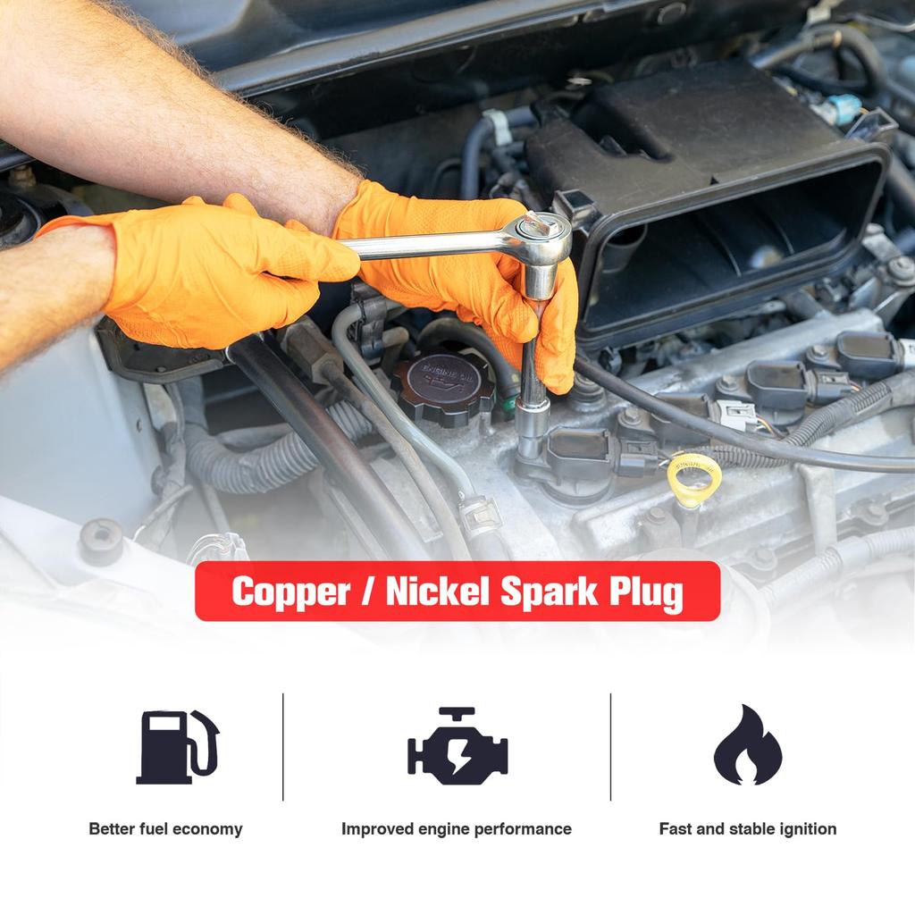 Torch F7RTC Spark Plug Replacement NGK [5534] BPR7ES V-LINE-19 Spark Plug, BOSCH 7992/WR5DC 4038/WR5DP,