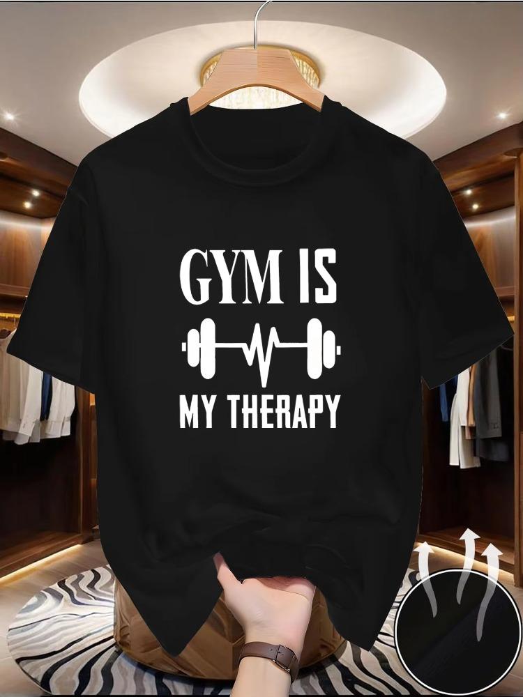 

Fashionable Men s Summer Muscle Training Letter Print Comfortable and Breathable Round Neck T-shirt Outdoor Casual Sports Top 5XL різнокольоровий