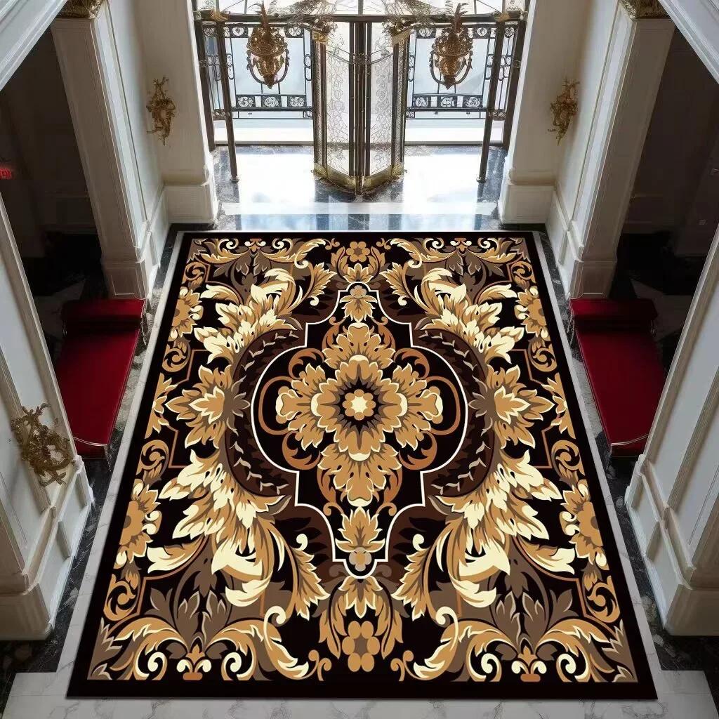 Red Gold High-end Luxury Carpet Living Room Large Area Rug Europe and America Home Decoration Bedroom Rug Washable Floor Mat