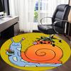 1pc Snail Ladybug Pattern Office Round Area Rug, Indoor Mat Suitable For Office, Under Office Chairs Bedroom Living Room Home Decor, Room Deco