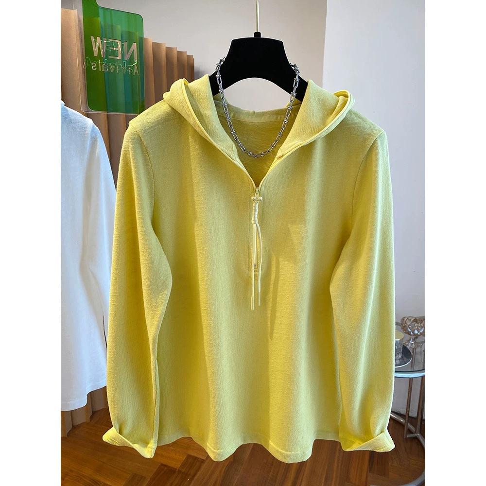 Autumn/Winter Women's Half-Zip Hooded Long-Sleeve Casual Top