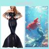 Hot Movie Theme Mermaid Princess Costume Long Dress For Stage Performance And Role Play
