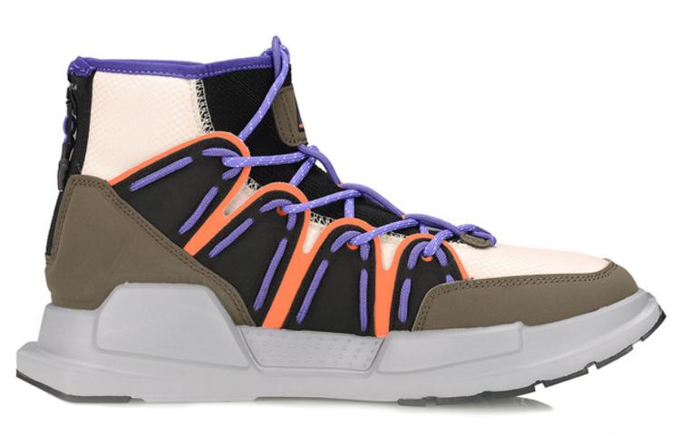 Li Ning Essence Synthetic Leather, Textile Cushioning Lightweight Abrasion Resistant Slip Resistant High top AGBP089-2