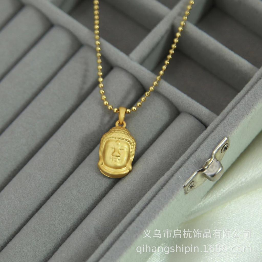 Buddha Head Necklace Ethnic Style Retro Versatile Men'S And Women'S Accessories