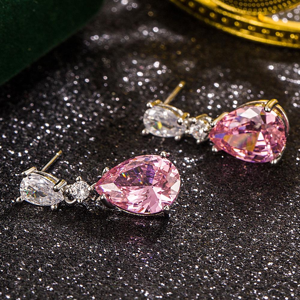 Elegant Pear-Shaped Glitter Diamond Teardrop Earrings: Versatile, High-End Jewelry for Women
