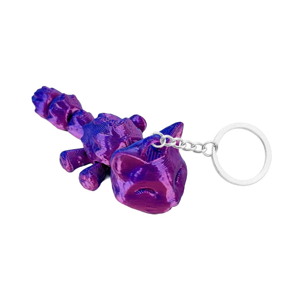 Artistic 3D Printed Cat Keychain Charm 3D Printed Cat Keyring With Movable Links For Unique And Stylish Key Accessory