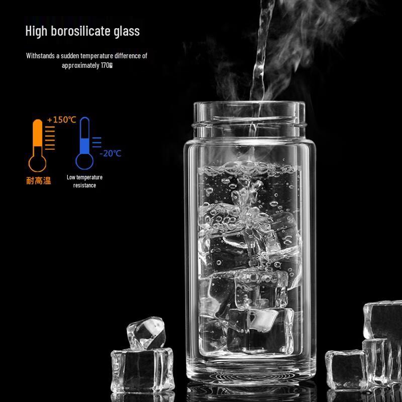 Shangming Double Wall Glass Tea Infuser Bottle