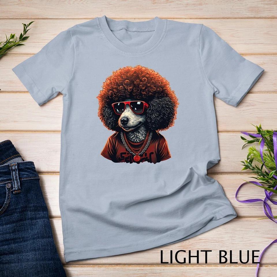 Funny Poodle Dog Miniature Poodle Toy Poodle Retro Sunset T-Shirt Unisex T-shirt 5 S