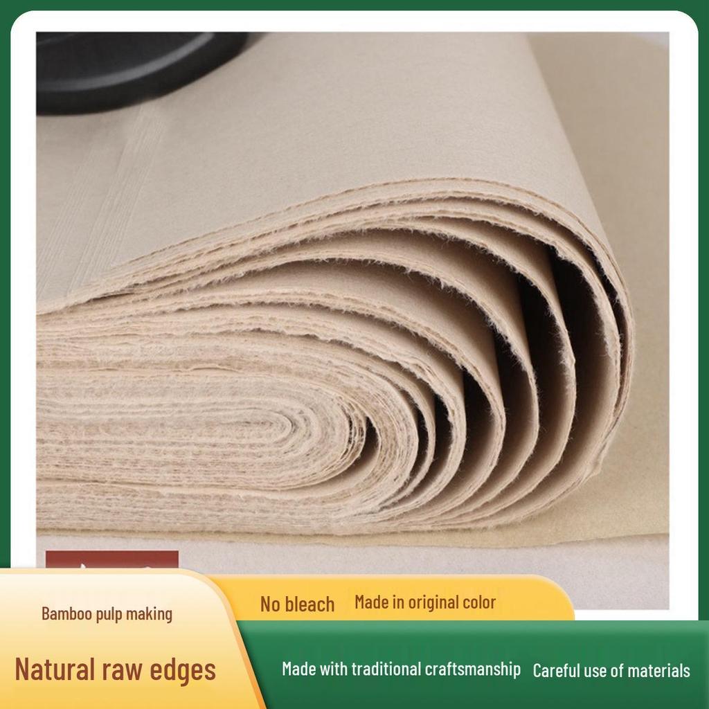 Antique Deckle-Edge Bamboo Pulp Calligraphy Practice Paper for Beginners