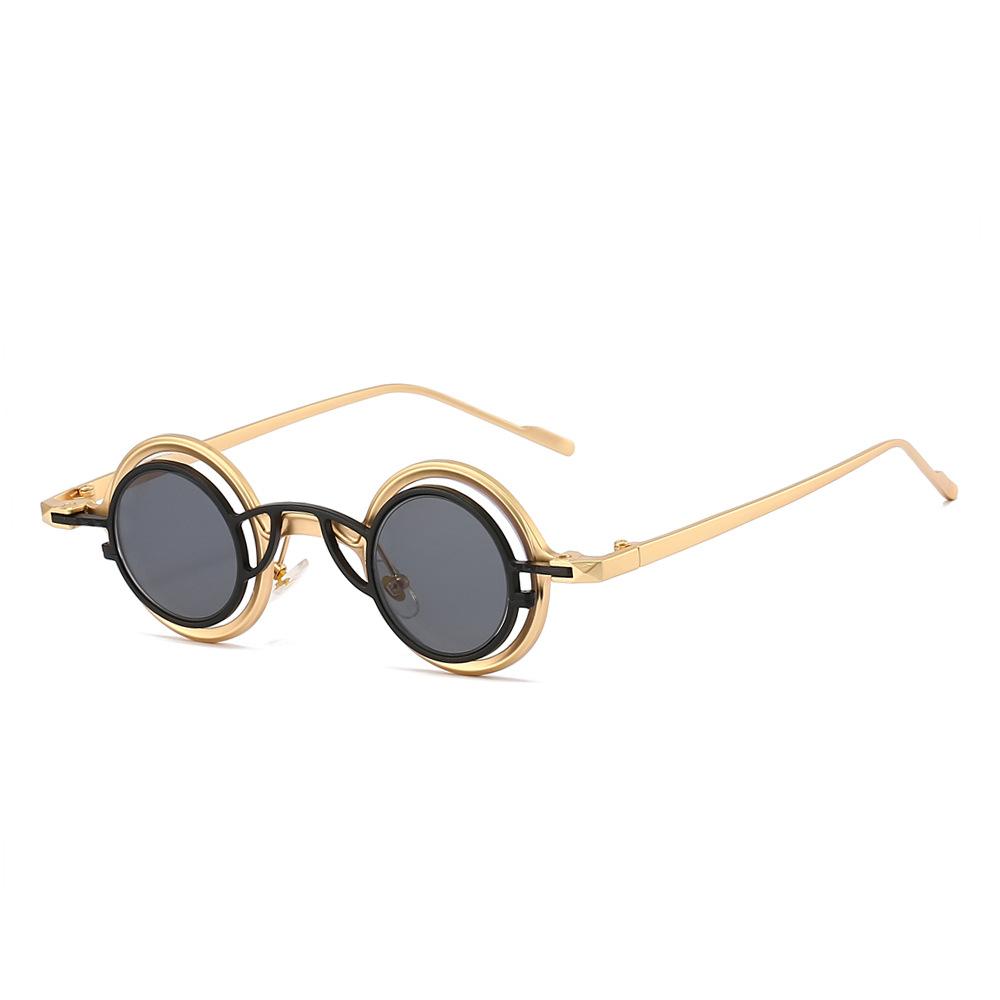 High Quality High End Designer Style Retro Trendy Alloy Metal Round Shaped For Both Male Men Female Sun Glasses
