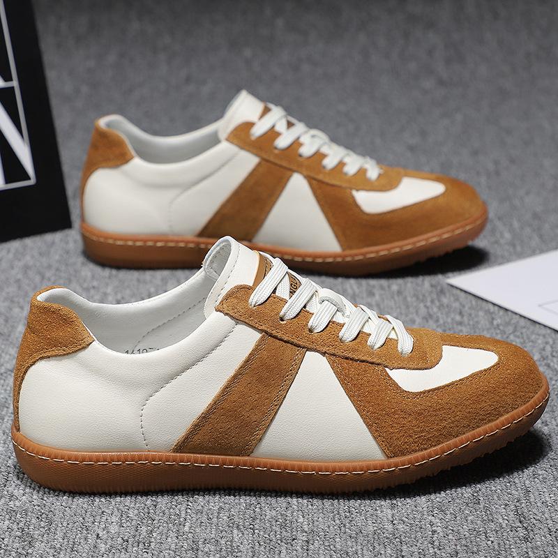 Leather men's shoes spring new men's pigskin casual shoes board shoes versatile breathable trend non-slip breathable white shoes