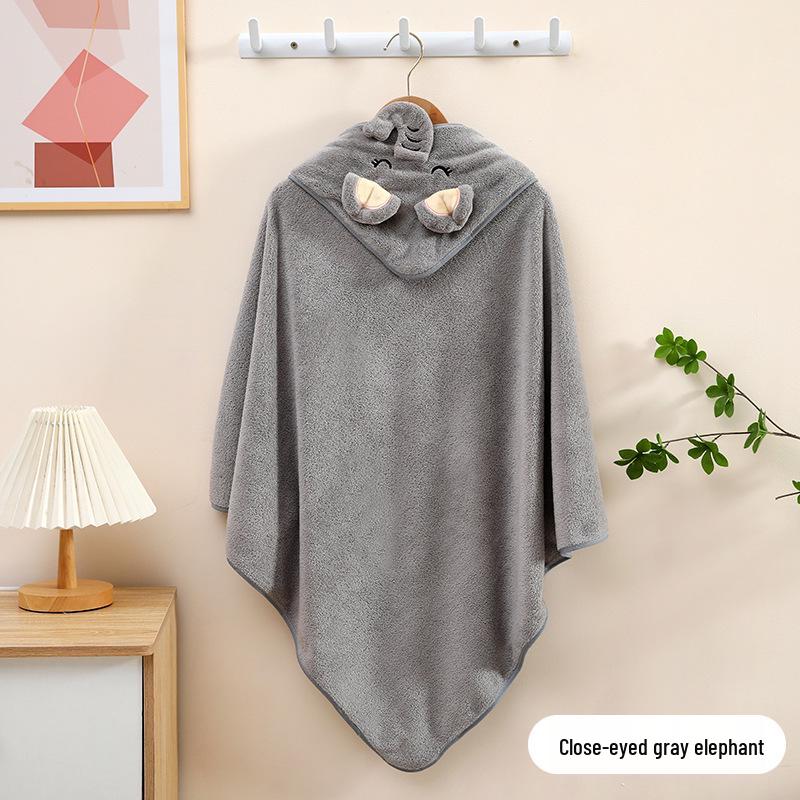 Soft Coral Fleece Baby Swaddle Hooded Bath Towel