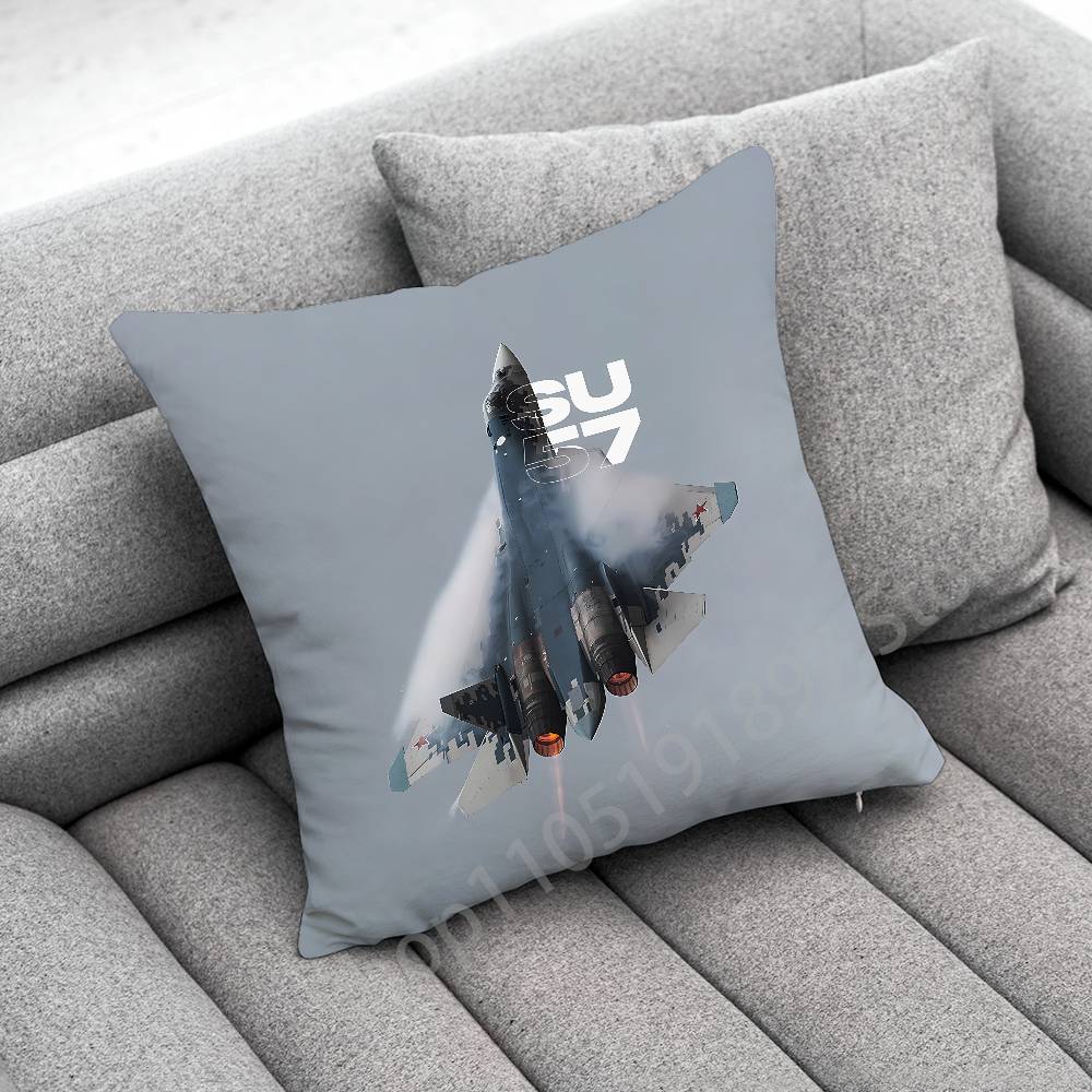 Fighter Plane F-F-22 S-SU-57 Raptor Throw Pillow Case For 55x55cm 30x30cm 50x50cm 45x45cm 40x40cm Square Chair Pillowcase Case