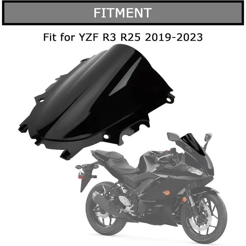 Motorcycle Windshield Windscreen Double Bubble for Yamaha YZF R3 R25      Front Windshield Wind Deflector