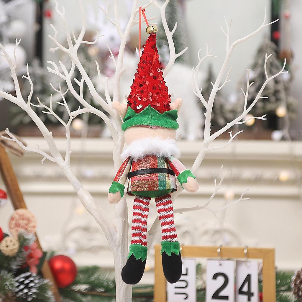 Festive Elf Figure Ornament - Cartoon Doll for Christmas Tree Decoration
