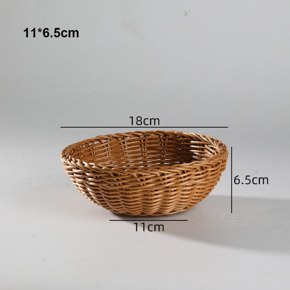 Hardness Rattan Wicker Woven Serving Baskets Handwoven 10 Styles Bread Fruit Vegetables Basket Household