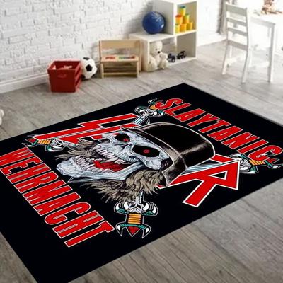 3D Rock S-Slayer Heavy Metal Band Vloerkleed Tapijt voor Woonkamer Slaapkamer Decoratie Vloer Gangmat Antislip Decoratie voor Bank Deurmat