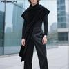 Autumn Men High Neck Long Sleeve Fake Two-piece Velvet Casual Tops Pullovers