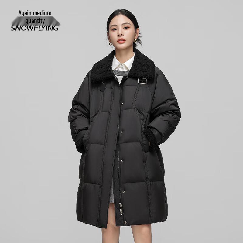 XueZhongFei Women's 2025 Winter Mid-Length Down Jacket with Fur Collar