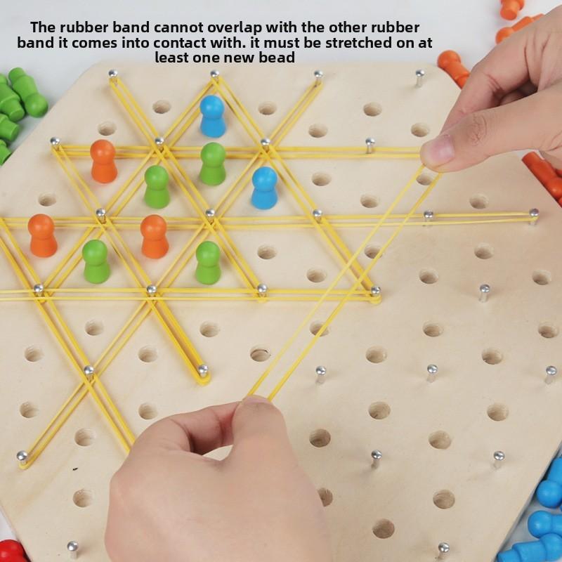 Wooden Geometric Chain Puzzle Game For Family Brain Teasers And Skills Development