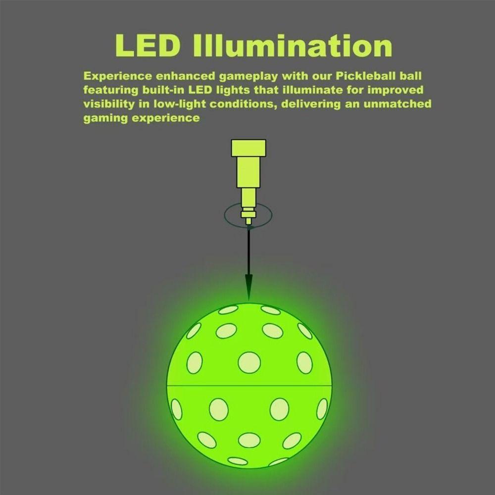 Durable Luminous Pickleball Ball Green Light Glow in The Dark Pickleball Balls Women