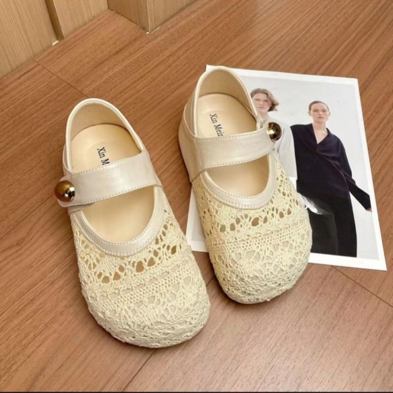 Fashion Heightened Platform Two-Wear Single Shoes Spring New Round Toe Shallow Mouth Versatile Lace Casual Fashion Baotou Flat Shoes