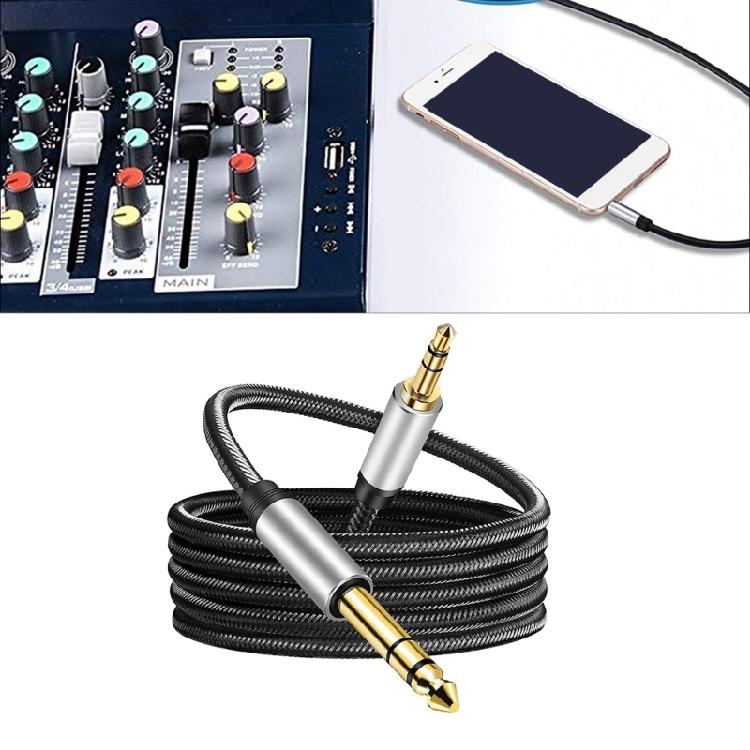 Professional 3.5mm Male to 6.35mm Male Stereos Sound Cable with Nylon Braideds for Amplifiers and Mixing Consoles