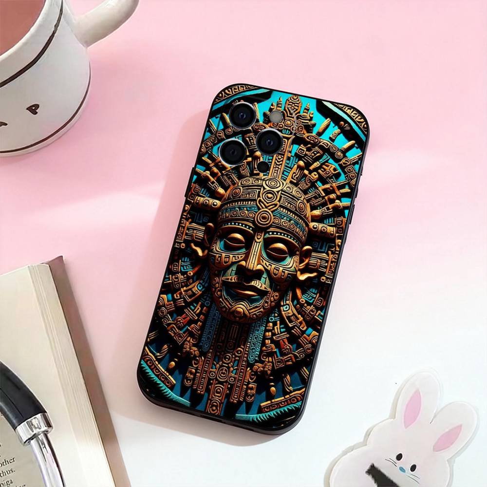 Mayan Aztec Calendar Statue  Phone Case Silicone Soft For IPhone 17,16,15,14,13,12,11,XS,Plus Pro Max