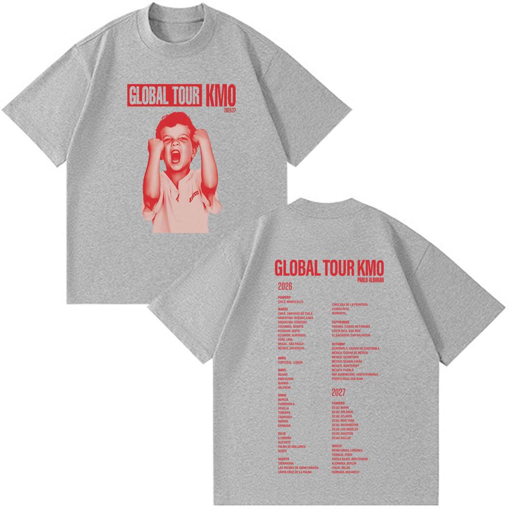 Singer Pablo Alborán Kmo Global Tour 20262027 Print T Shirt Men Women Hiphop Tshirts Shortsleeved Loose Casual TShirts Tops