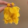 Super fairy yellow mesh earrings women's vacation style chiffon sweet stud earrings atmosphere seaside high-end color earrings