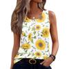Women Sleeveless Tank Top Floral Print U Neck Button Front Casual Summer Blouse Lightweight Soft Fabric Relaxed Fit