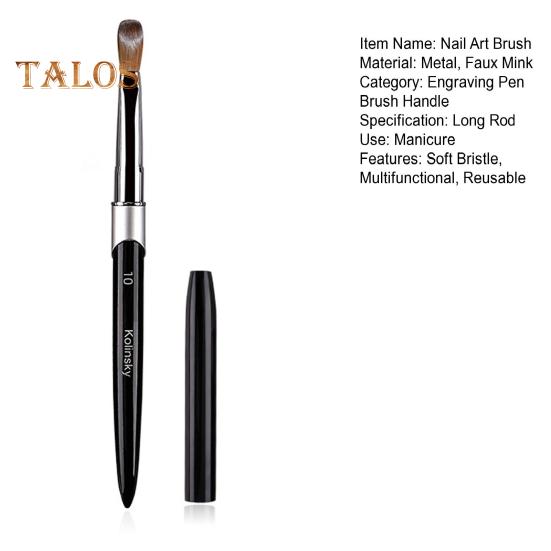 Nail Art Brush Metal Handle Soft Faux Mink Bristles Multifunctional UV Gel Carving Pen Professional Manicure Tool Nail Acrylic Liquid Powder