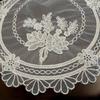 White Round Organza Rose Embroidery Universal Cover Cloth Tablecloth Embroidered Cover Cloth Placemat 33cm