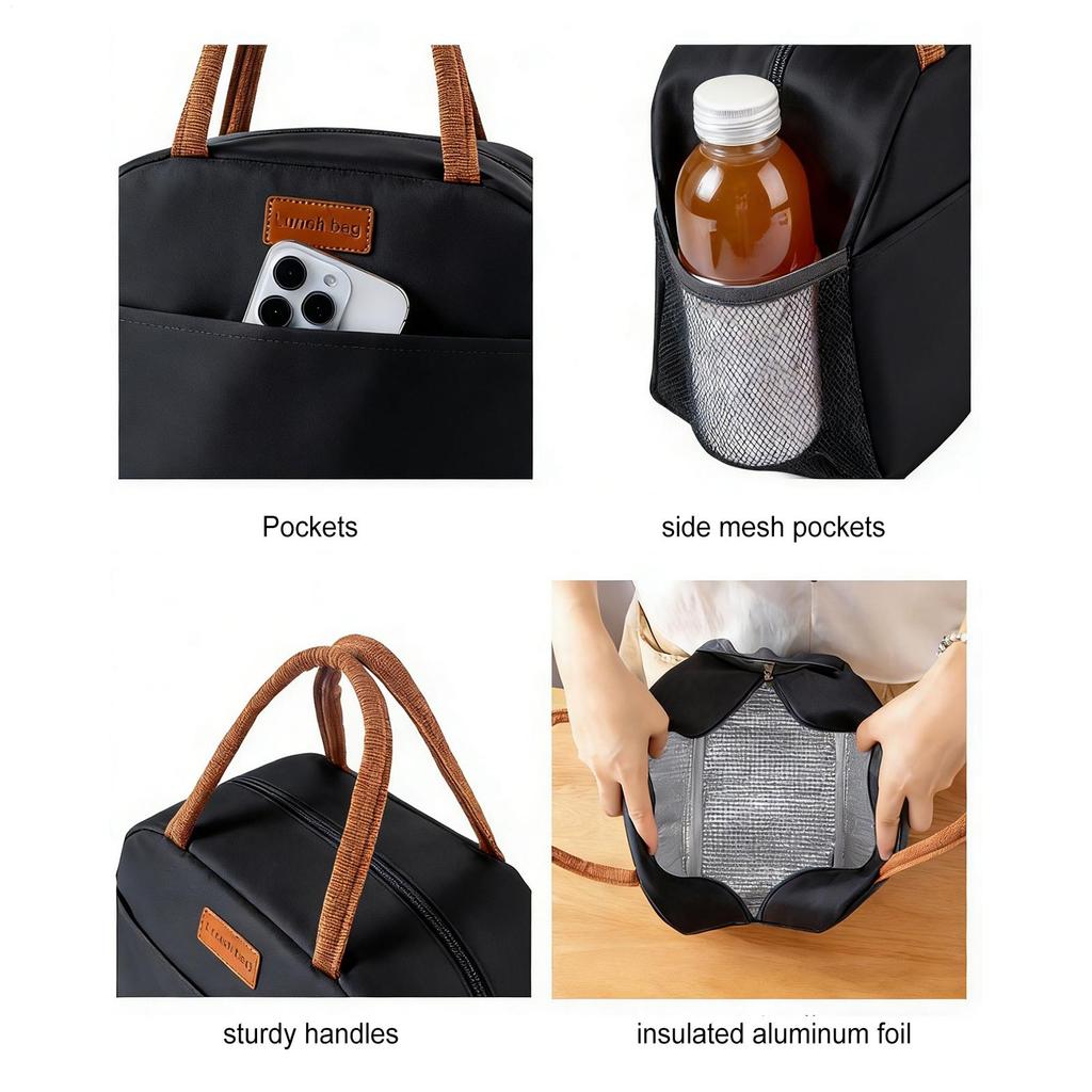 Food Handbags Portable Thermal Lunch Bag  Waterproof Leakproof insulated Lunch Bag For Student Bento Lunch Handbag Insulation
