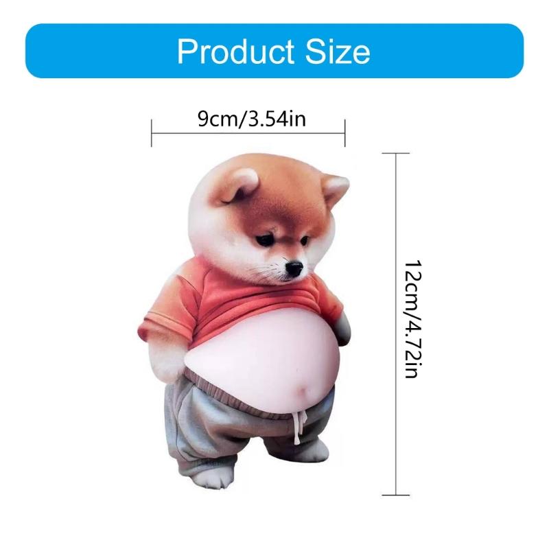 Pressure Relieving 3D Adhesive Dog Sticker Shiba Inu Design Suitable for Preventing Car Door Collisions Home Decoration