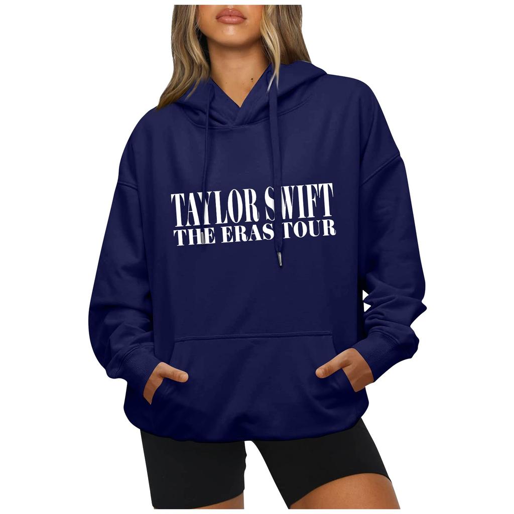 Women's Fleece Hoodie Pullover Sweatshirt with Graphic Print Front and Back Long Sleeve Casual Top for Daily Wear