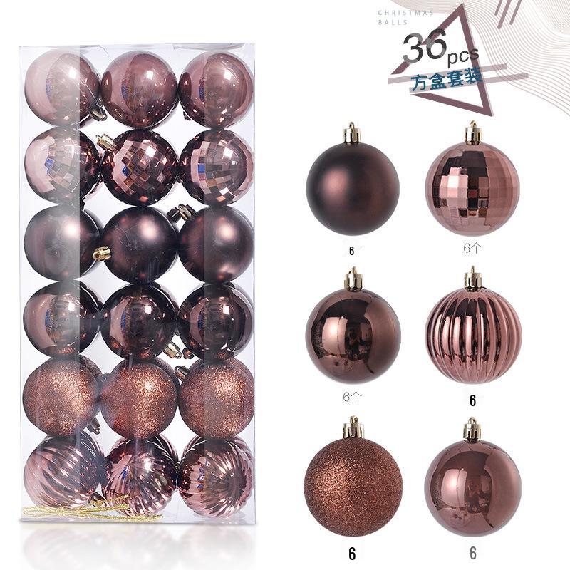 36 Electroplated Plastic Christmas Ball Ornaments for Tree and Window Decoration