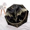 Halloween Night Bat Umbrella Automatic Open/close, Sturdy Iron Frame & 8-Rib Structure, Umbrella for Women & Men, Christmas Gift