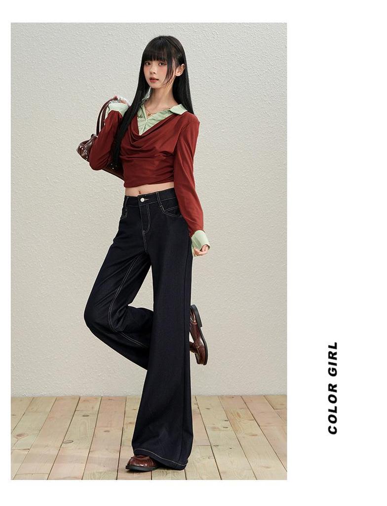 Winter 2025 American Retro High Waist Wide-Leg Women's Jeans