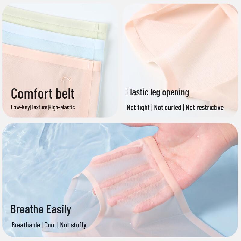 Langsaha Girls' Ice Silk Antibacterial Mesh Briefs