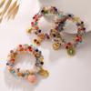 New Sweet Dopamine Color Crystal DIY Peach & Pineapple Pendant Hair Tie, Hair Accessories for Women