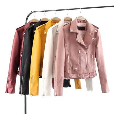 Womens Punk Slim Biker Motorcycle Short Jacket PU Leather Coat Outwear Winter US