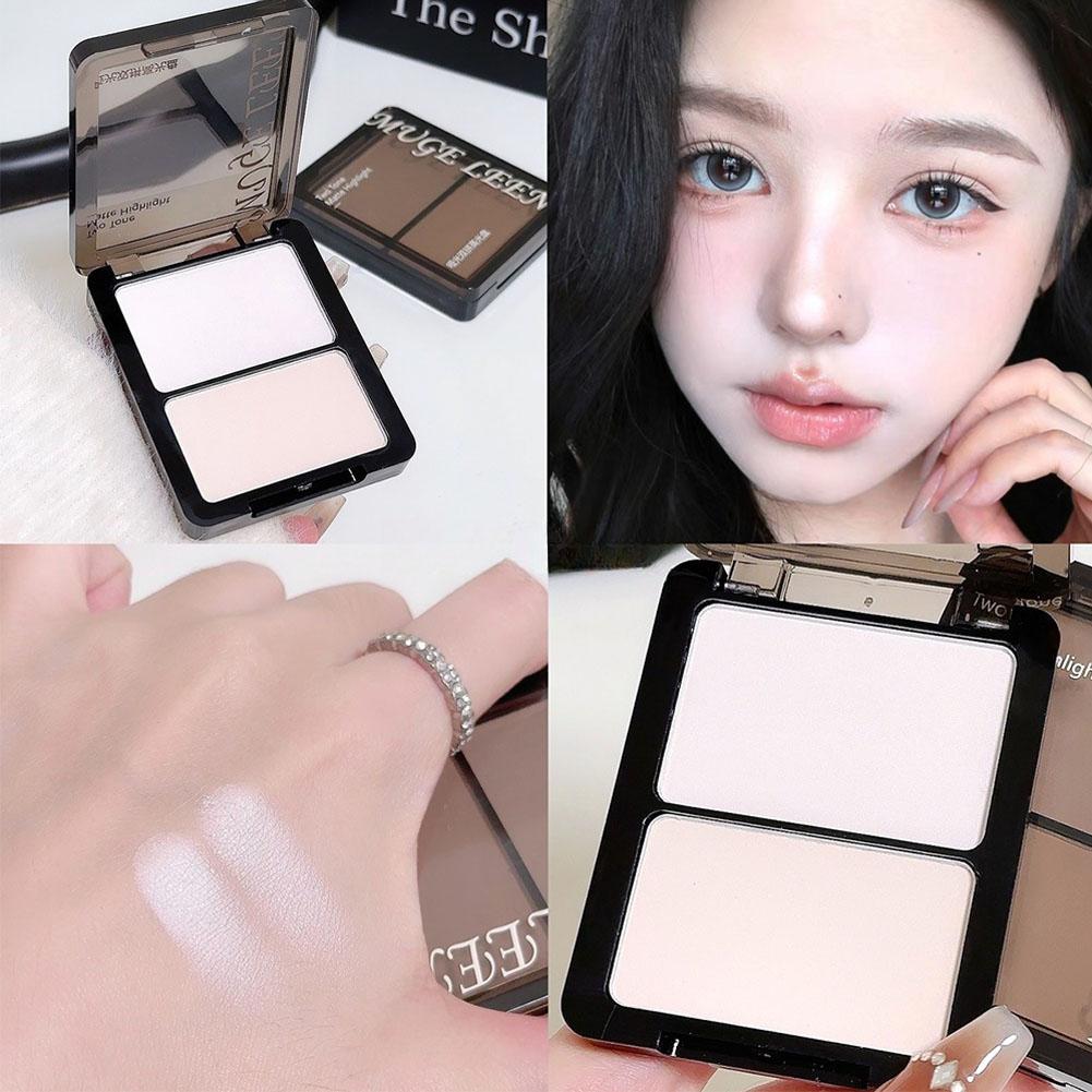 2IN1 Highlighter/Contour/Blush Makeup Palette Face Makeup Matte Lighten Facial Highlight M3K2