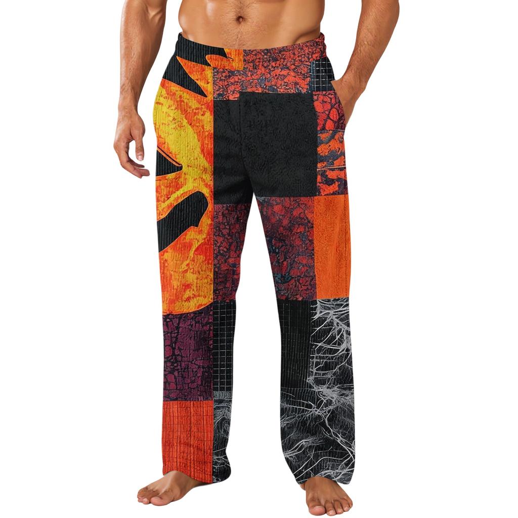 Men's Halloween Printed Casual Pants with Pockets