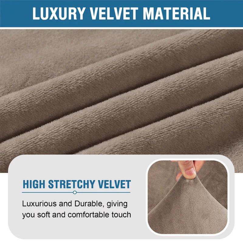 Velvet Accent Chair Covers High Stretch Armless Chair Covers for Living Room Luxury Thick Velvet Chair Slipcovers