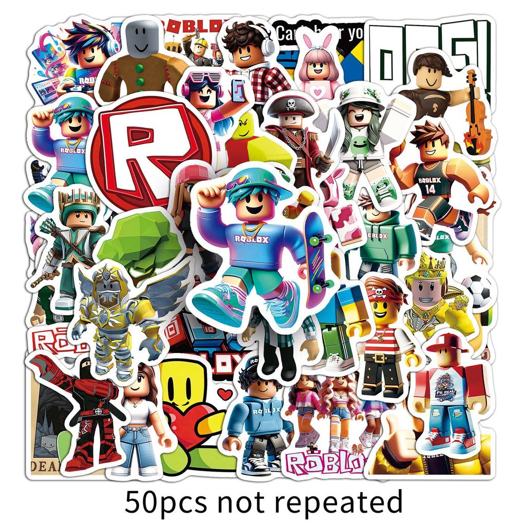 50 Creative Roblox Cartoon Stickers for Headphones, Refrigerator, Desktop
